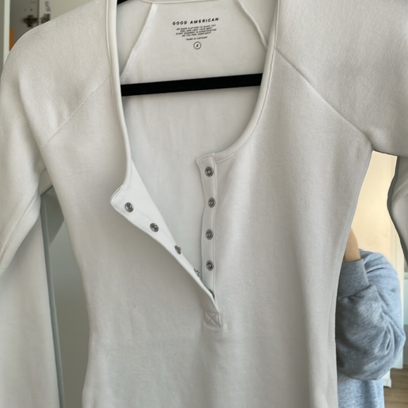 GOOD AMERICAN White Longsleeved Bodysuit - Picture 5 of 6